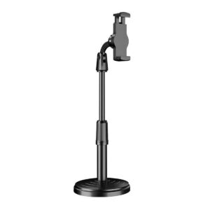 L7 Desktop Mobile Phone Holder Height Adjustable Stand & 360° Rotatable for Live Streaming Shoot YouTube TikTok Video Round Base Smartphone - Mobile Stand
